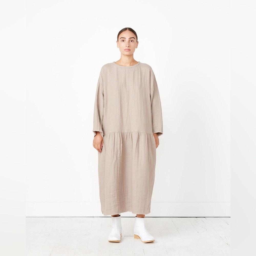 Black Crane Easy Dress- light stone